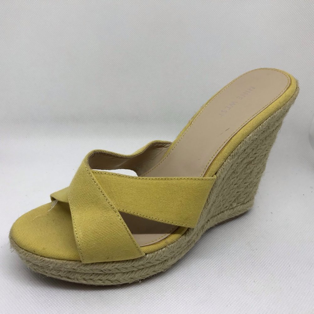 Nine West Fondly Yellow Wedge Espadrille with Platform
